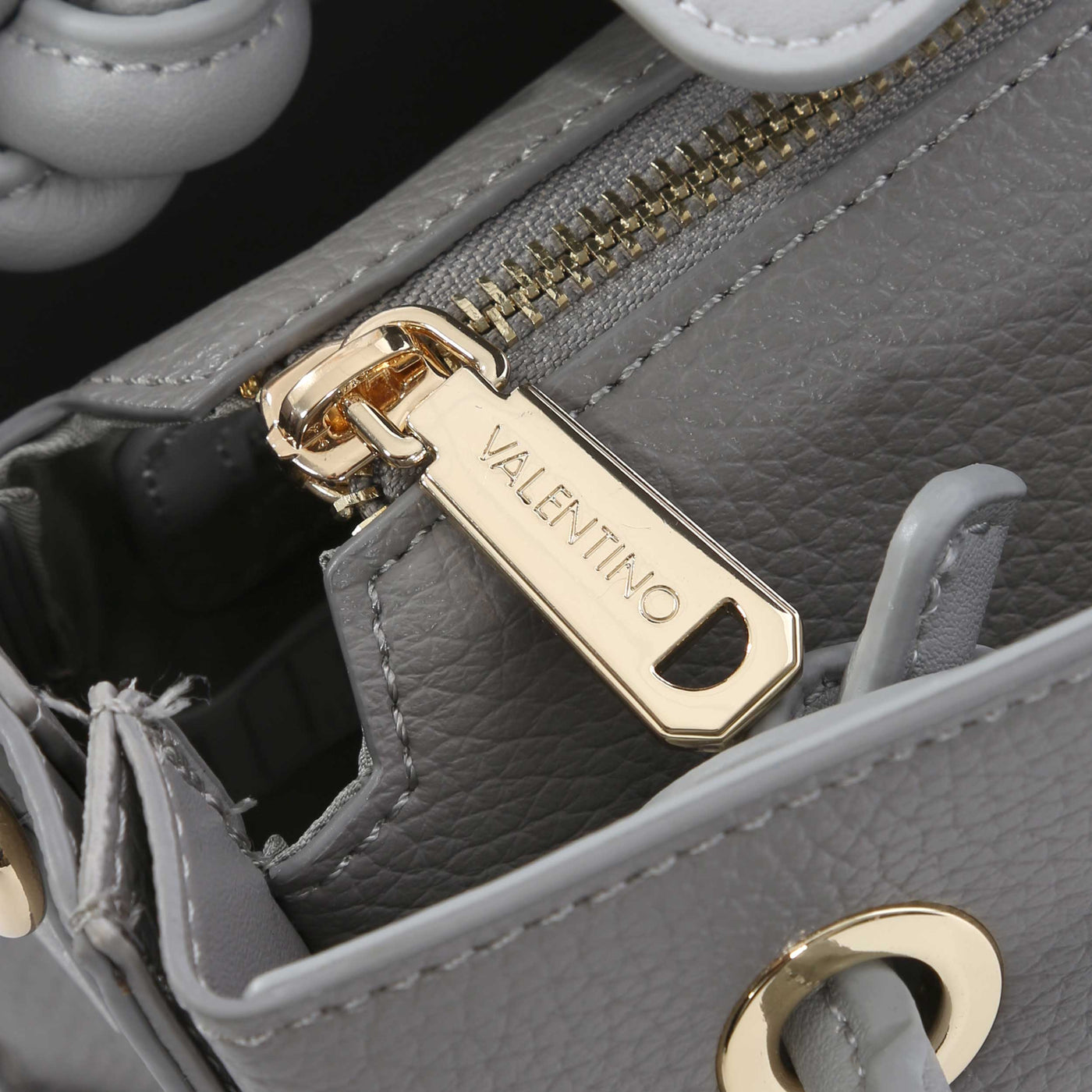 Valentino Bags Alexia Mini Shopper Ladies Bag in Grey Zip
