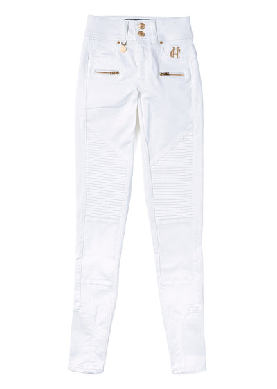 Holland Cooper Biker Ladies Jean in Optic White Front