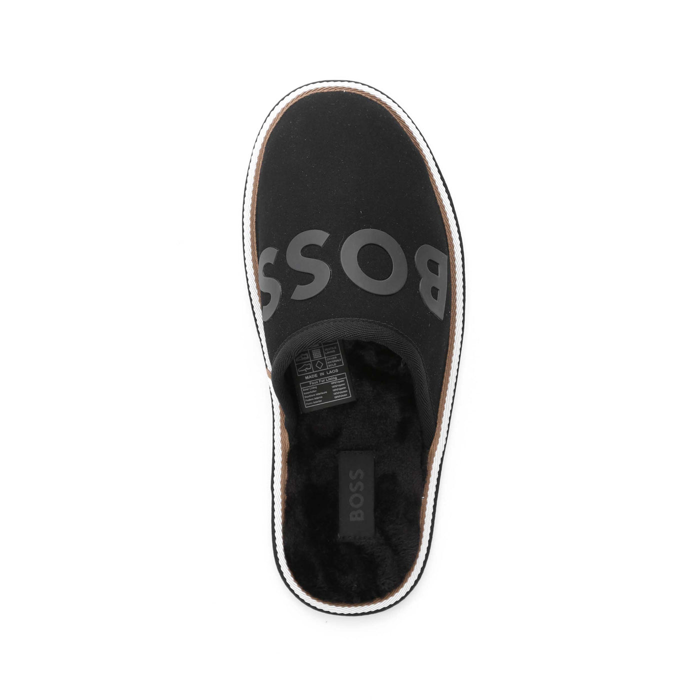 BOSS Home Slid mflg Slipper in Black Birdseye