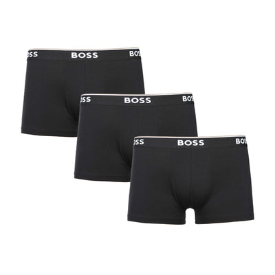 BOSS Trunk 3P Power Underwear in Black with Black Band