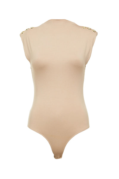 Holland Cooper Harper Bodysuit in Light Camel Front