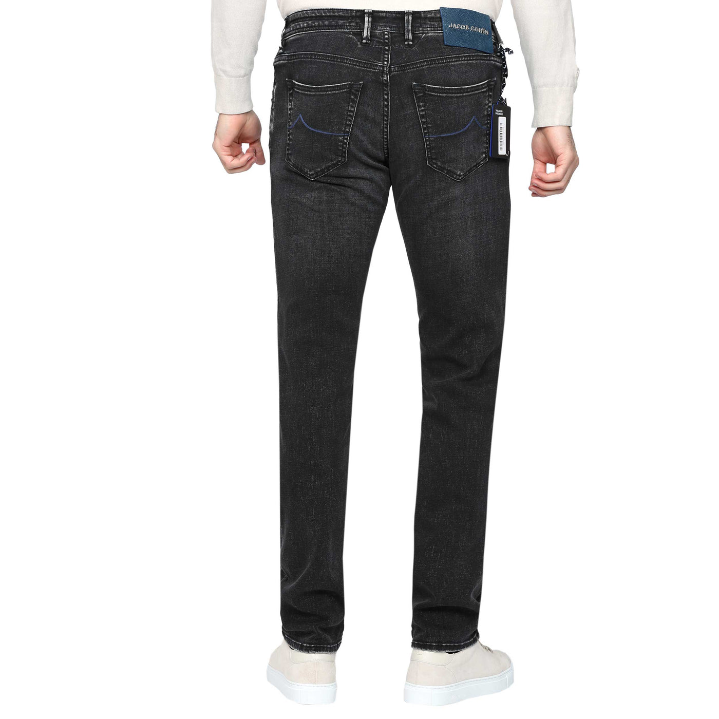 Jacob Cohen Nick Super Slim Jean in Grey Wash Stingray Back