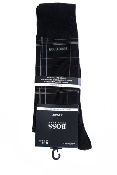 BOSS 2 Pack RS Check MC Sock in Black