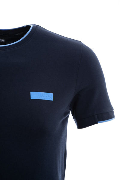 BOSS Tee Batch T Shirt in Navy Shoulder